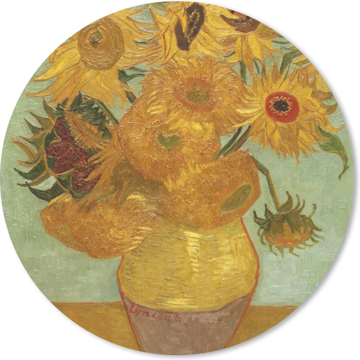 Muismat rond 40x40 cm - Mousepad Zonnebloemen - Vincent van Gogh - Ronde muismatten