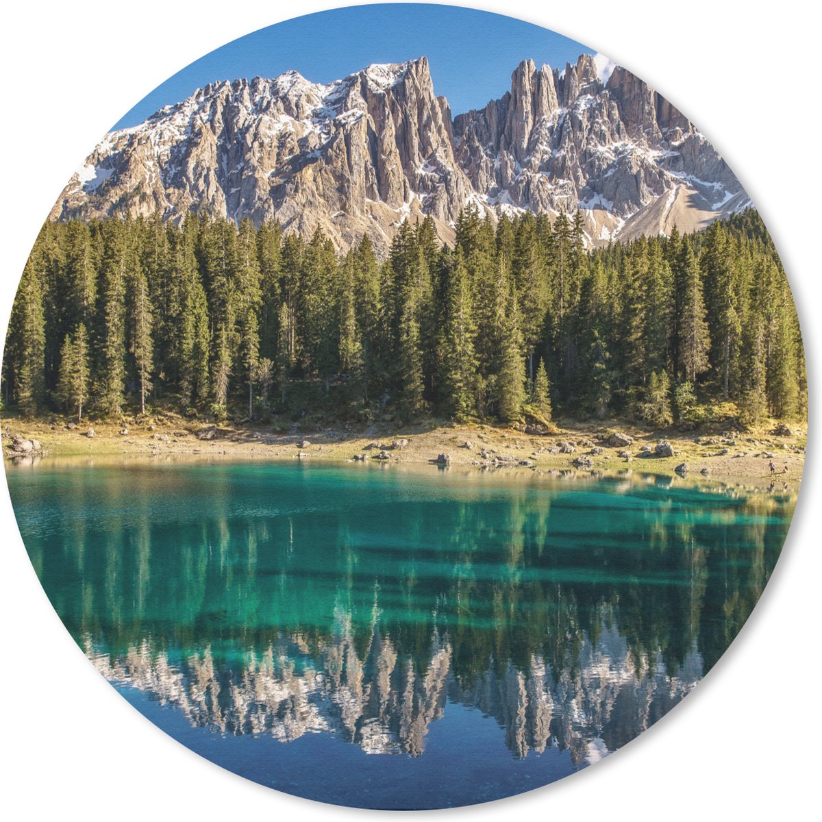 Muismat rond 30x30 cm - Mousepad Berg - Bos - Strand - Ronde muismatten