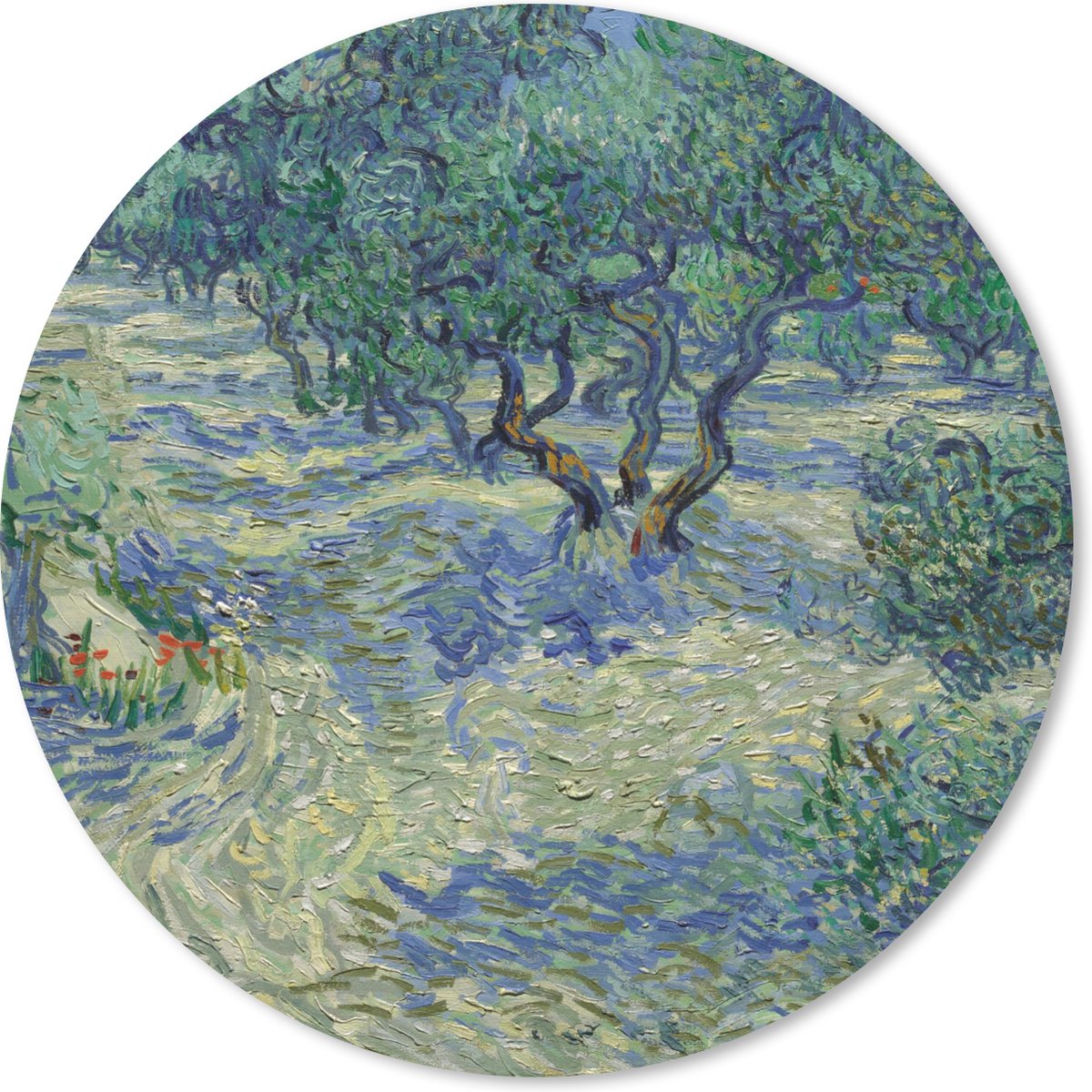 Muismat rond 20x20 cm - Mousepad De Olijfgaard - Vincent van Gogh - Ronde muismatten