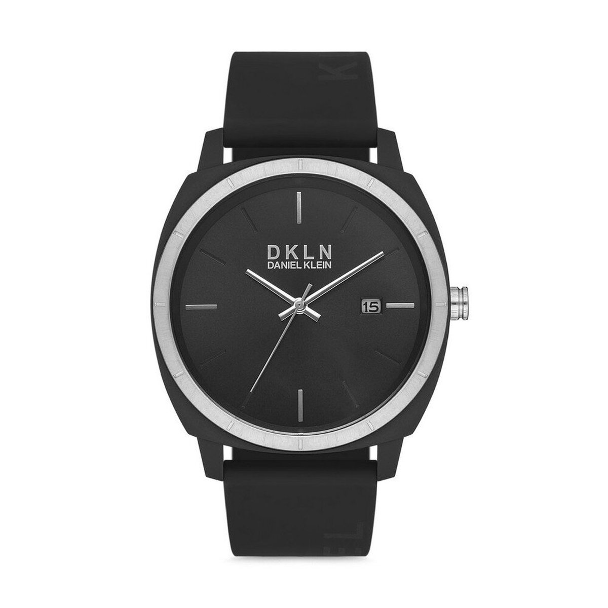 Daniel Klein DK.1.12650-3 - Horloge - Analoog - Mannen - Heren - siliconen band - Zwart - Zilverkleurig