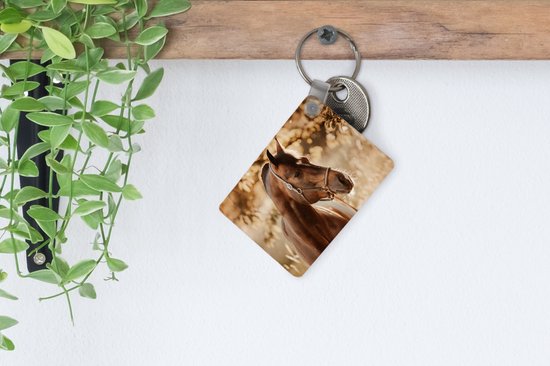 Porte-clés - Cheval - Soleil - Portrait - Nature - Marron - Cadeaux à distribuer - Plastique