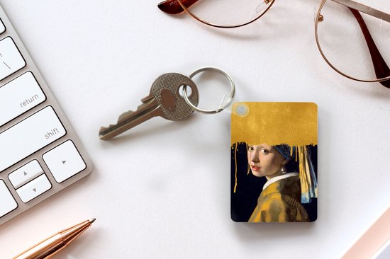 Sleutelhanger - Meisje met de parel - Goud - Johannes Vermeer - Uitdeelcadeautjes - Plastic