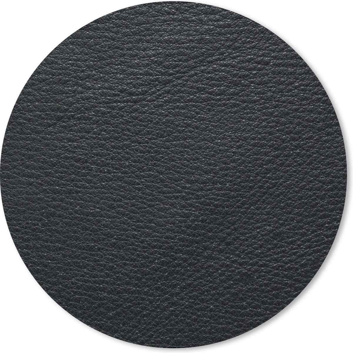 Muismat rond 40x40 cm - Mousepad Leer - Lederlook - Zwart - Grijs - Print - Ronde muismatten