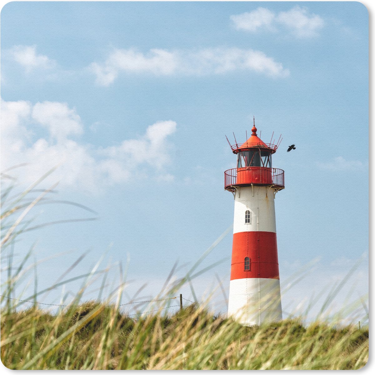 Muismat 30x30 cm - Mousepad Zee - Vuurtoren - Duitsland - Muismatten