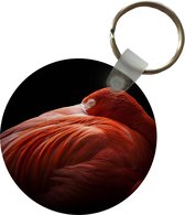 Porte-clés - Flamingo - Ressorts - Rose - Plastique - Rond - Cadeaux à distribuer