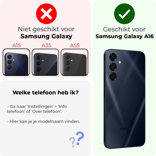 Protecteur d'écran adapté pour Samsung A16 Protecteur d'écran Glas Trempé Tempered Glass - Protecteur d'écran adapté pour Samsung Galaxy A16 Protecteur d'écran Couverture d'écran - 2 PACK