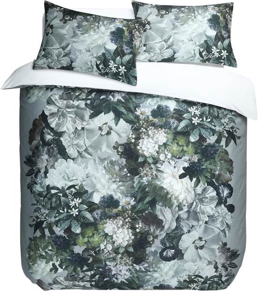 M.M Linen Florian Dekbedovertrek - Lits-jumeaux - 240x200/220 cm - Blauw Groen