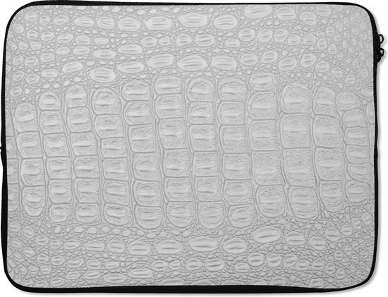 Housse ordinateur 17 pouces - Protection induction - Cuir - Argent - Peau de bête - Housse ordinateur - Dimensions intérieures 42,5x30 cm - Dos noir