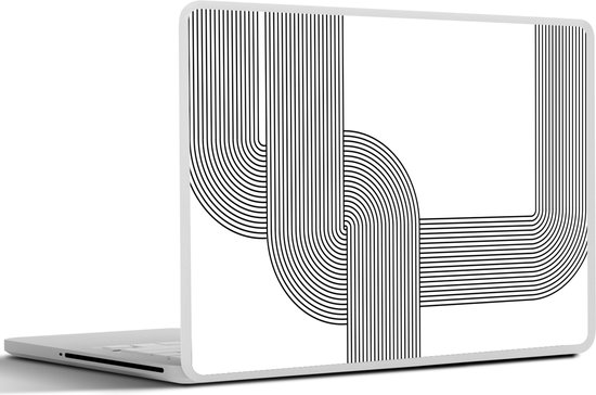 Sticker ordinateur portable - 12,3 pouces - Zwart - Wit - Ligne
