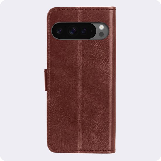 Étui adapté pour Google Pixel 9 Pro XL Case Book Case Cover Wallet Cover Wallet Case avec 2x protecteur d'écran - Étui adapté pour Google Pixel 9 Pro XL Cover Bookcase Case - Marron