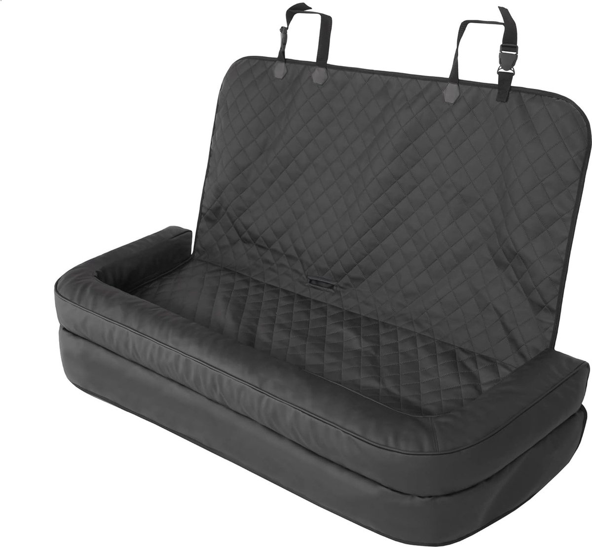 Hondenautostoel en Hondenmand voor Auto - Zwart Skai, 42 x 55 cm