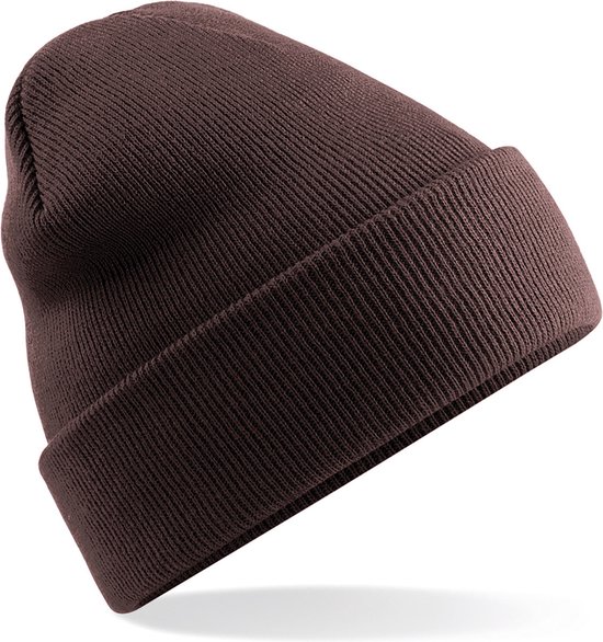 Bonnet / bonnet d'hiver de base Beechfield en acrylique marron foncé pour adulte - Winter Essentials / Accessories