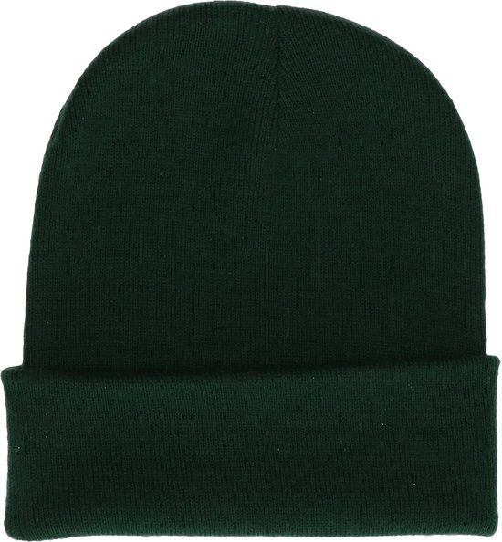 Bonnet / bonnet d'hiver de base Beechfield acrylique vert foncé pour adulte - Winter Essentials / Accessories