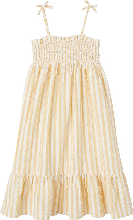 Vertbaudet Gestreepte jurk met smokwerk van seersuckerstof bol