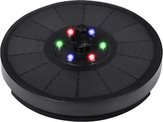 Zonnefontein, Opgewaardeerde 3W Zonne-vogelbadfonteinen Met 2000 MAh Batterij Kleuren Led 7 Mondstukken Veiligheidsbescherming Waterfonteinpomp Op Zonne Energie