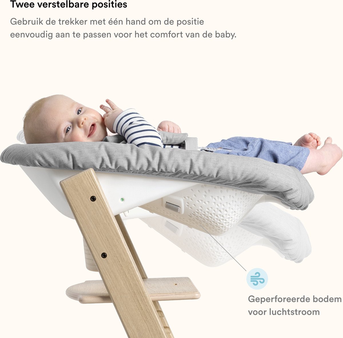 Stokke Tripp Trapp-kinderstoel, sereen roze (inclusief stoel en babyset2) met newbornset thumbnail 2