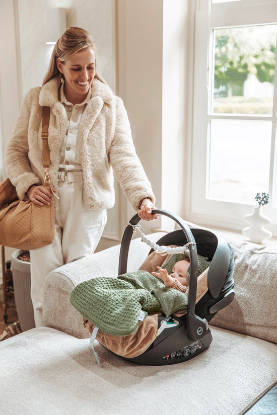 Meyco Baby Wafel Teddy voetenzak - olive green - 40x82cm van Meyco — afbeelding 4