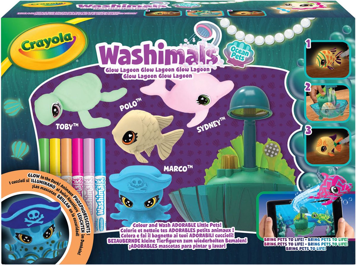 Crayola - Washimals - Hobbypakket - Ocean Glow Pets Set Voor Kinderen