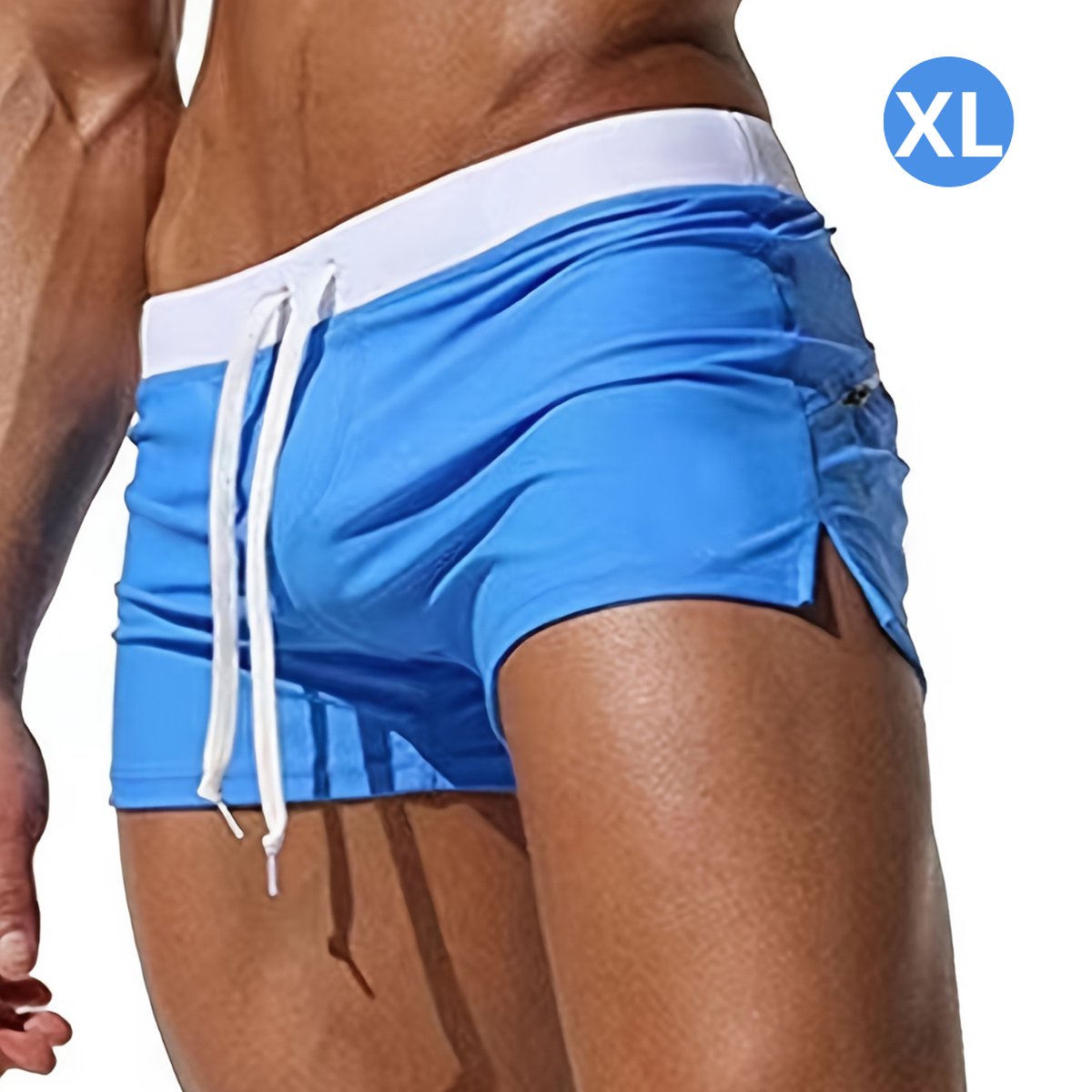 Bovista Zwembroek Heren - Zwem Broek Mannen - Badkleding - Zwemmen - Jongens - Swimming Shorts - Zomerbroek - Met Zakken - Hemelsblauw - Maat XL