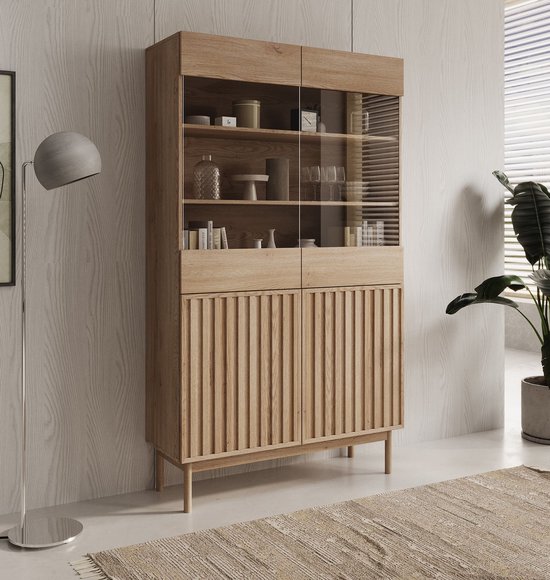 Meubella - Vitrinekast Storm - Eiken - 106 cm