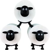 Dolly - Porte-rouleau de papier toilette mouton | Papier toilette Deco Zwart | porte-rouleau de papier toilette | Porte-rouleau de rechange (3X - Empilable (noir))