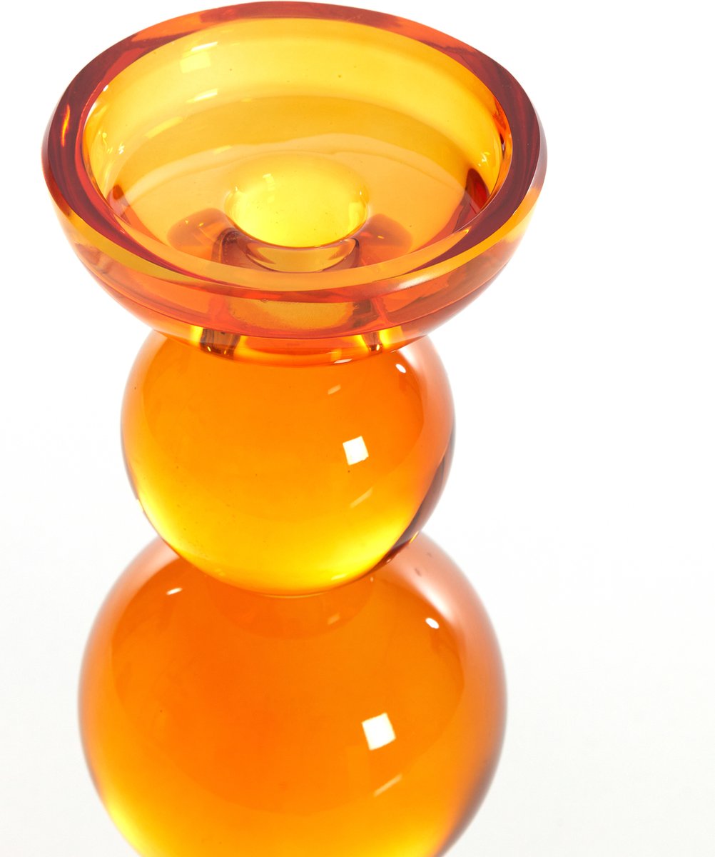 Kandelaar ITINGA - Ø9.5x34cm - Oranje
