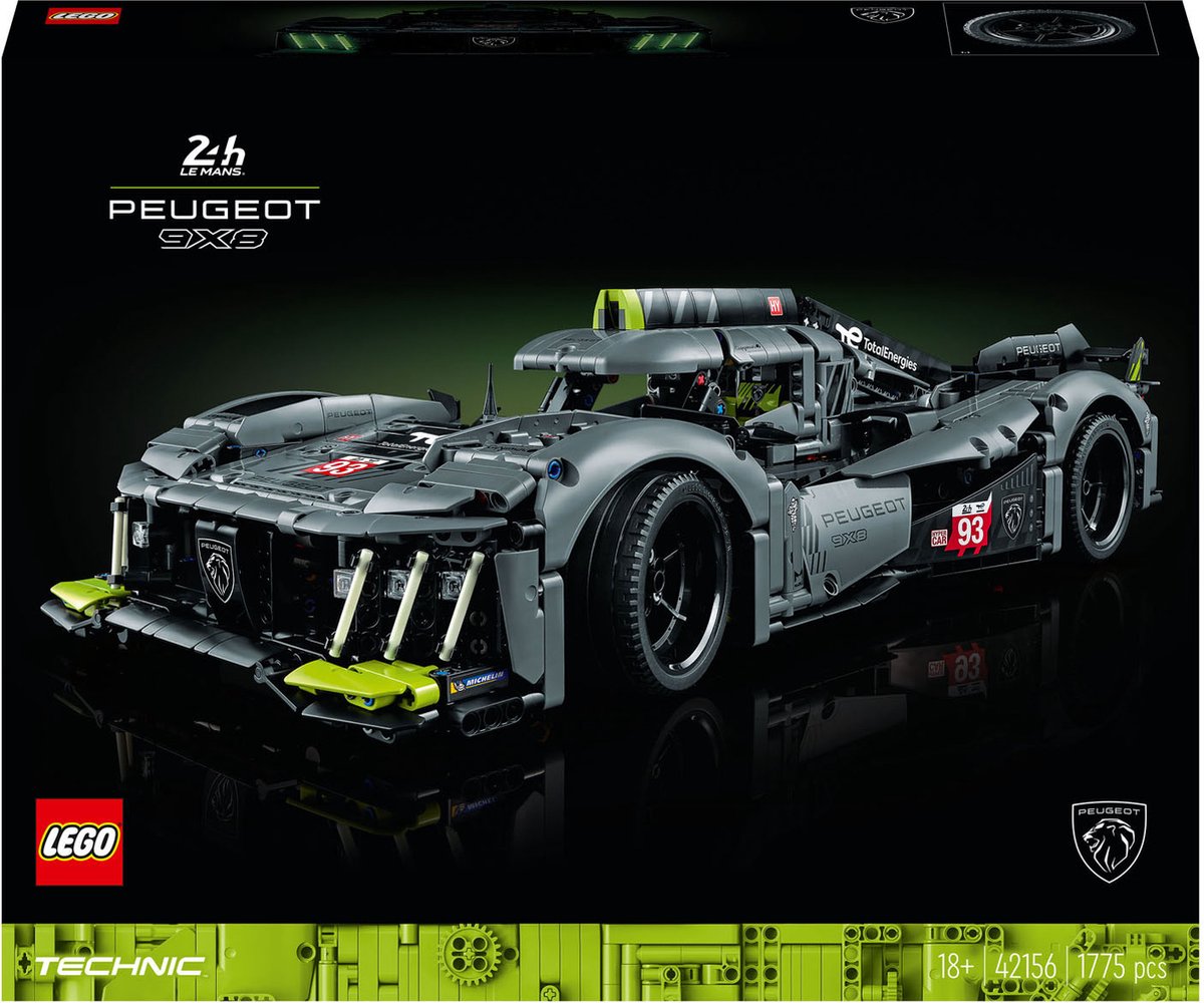 LEGO Technic PEUGEOT 9X8 24H Le Mans Hybrid Hypercar Modelauto Bouwpakket voor Volwassenen - 42156 — afbeelding 11