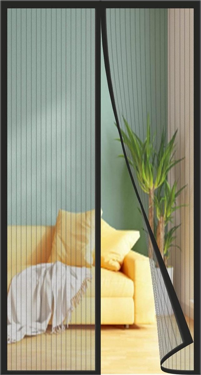 Vliegengaas voor deur - Magnetisch balkondeur 80 x 220 cm - Verschillende maten - Ideaal voor balkon, kelder en terras - Zwart