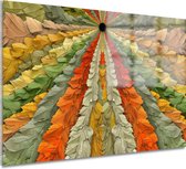 Bladeren wanddecoratie - Planten glas schilderij - Glas schilderij Regen - Modern schilderij - Plexiglas schilderijen - Decoratie muur acrylglas 150x100 cm