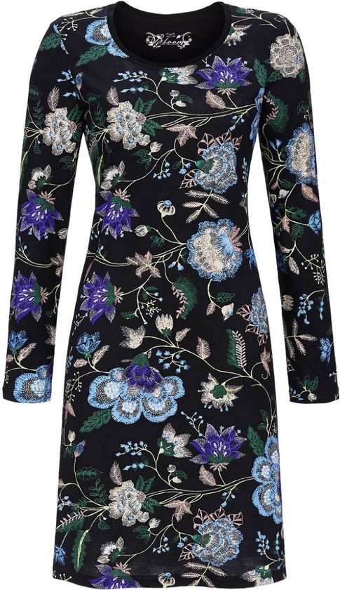 Ringella – Winter Flowers – Nachtkleed – 4551001 - Black - Maat 44