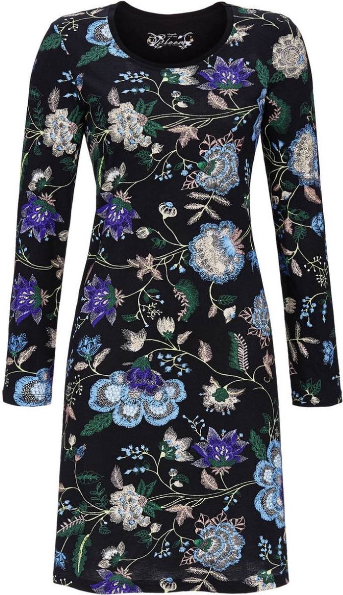 Ringella Winter Flowers – Nachtkleed – 4551001 - Black Zwart