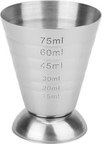 WiseGoods Premium Cocktail Tasse à mesurer 75 ml – Verres doseurs – Tasse – Accessoires de vêtements pour bébé de fête – Tools de bar – Fabrication de cocktails – Cadeau – Argent