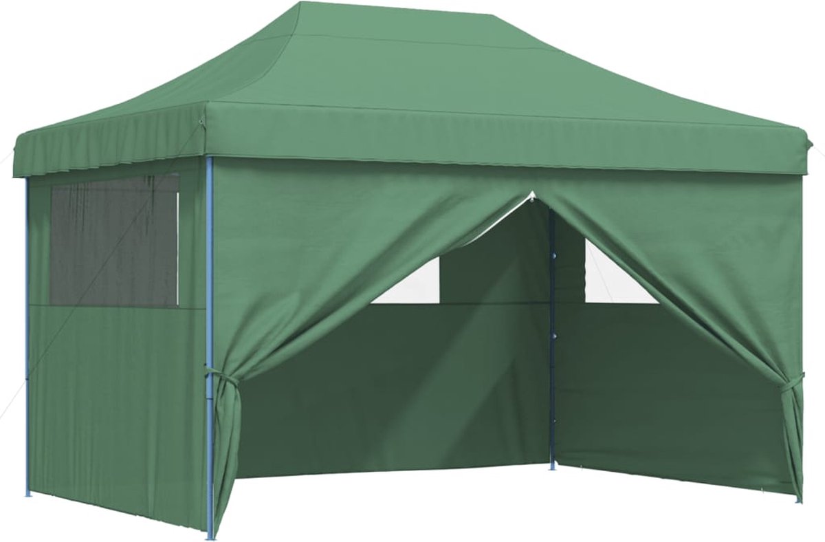 Partytent opvouwbaar - Paviljoen - 3x4 - Easy up - Waterdicht - met Zijwanden - Weerbestendig - Groen