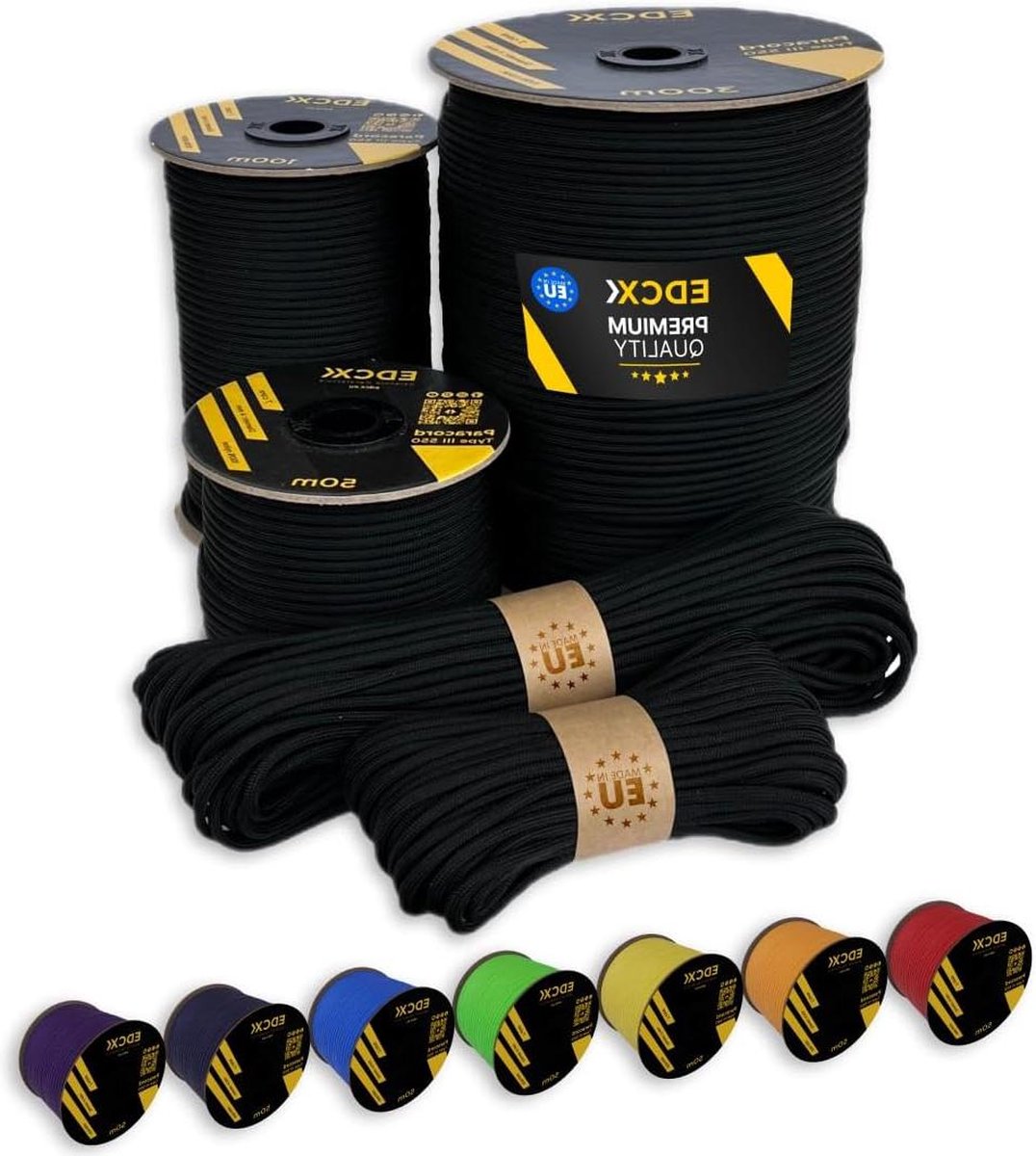 550 Paracord Nylon Type III 4 mm 15 30 50 100 300 m Scheurvast Parachutekoord voor Overleving 100% Nylon met 7 Draden