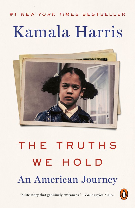 Couverture du livre 'The Truths We Hold: An American Journey' avec une photo d'une jeune fille avec des couettes. Écrit par Kamala Harris.