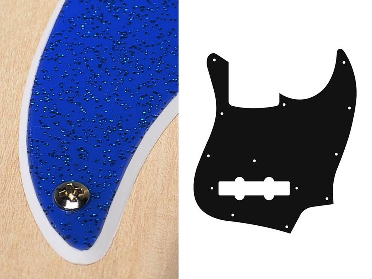 Boston JB-210-SBU pickguard, Jocker bass, standard, 2 ply, sparkling blue