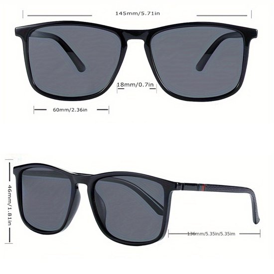 Bovista Polarizerende Zonnebril Voor Heren - Zonnenbrillen - Zonnenbril - Sun Glasses - Sunglasses - Techno Bril - Rave & Festival - Premium Quality - Glanzende Zwarte & Blauwe Spiegel van Bovista — afbeelding 4