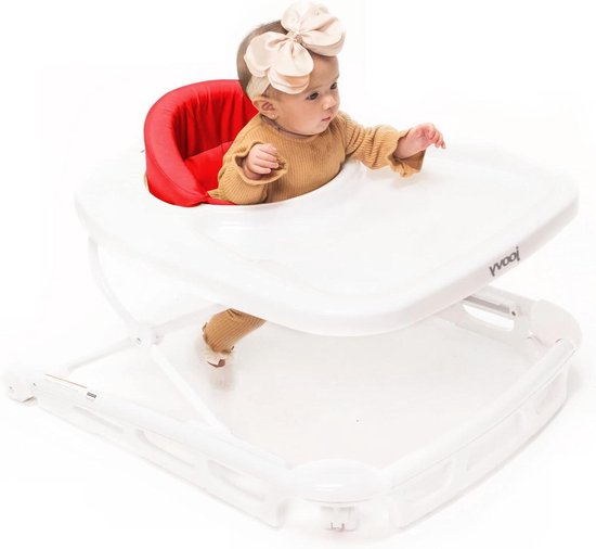 Foto: Rode spoon walker met verstelbare hoogte loopstoeltje voor baby s