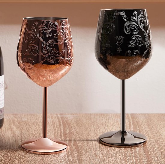 Lot De 2 Verres à Vin En Acier Inoxydable