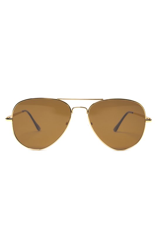 KIMU Zonnebril Avator Heren - Goud Montuur - Bruine Glazen - Gouden Pilotenbril Seventies Vintage Retro Piloot Model Festival van Merkloos — afbeelding 3