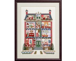Pako Borduurpakket - telpatroon en code kaart - Klassiek poppenhuis- 219.241 - voorgesorteerd garen - Aida - 23 x 46 cm - DIY kit