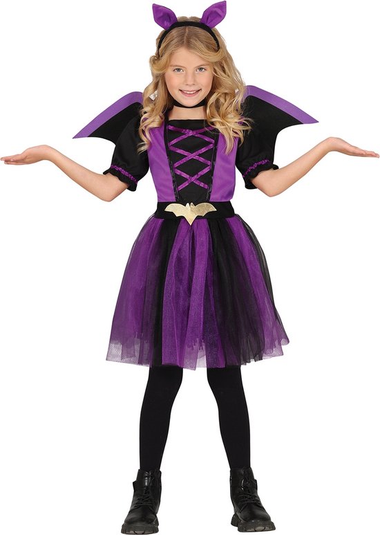 Guirca - Déguisement de chauve-souris - Sorcière violette - Fille - Violet, Zwart - 7 - 9 ans - Déguisements - Déguisements