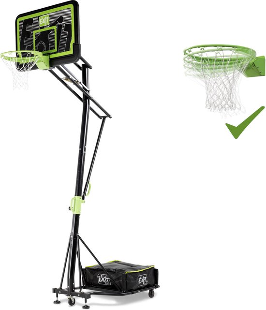 EXIT Galaxy verplaatsbaar basketbalbord op wielen met dunkring - black edition