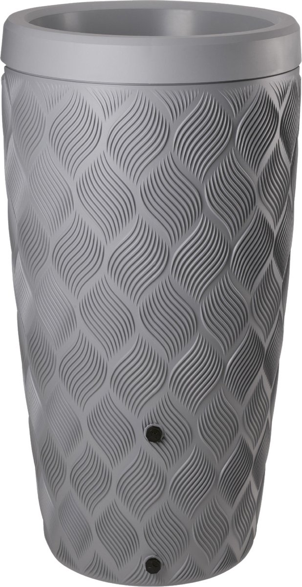 Luxe regenton - flow raintank - 240 Liter design regenton met plantenbak - platinum / grijs