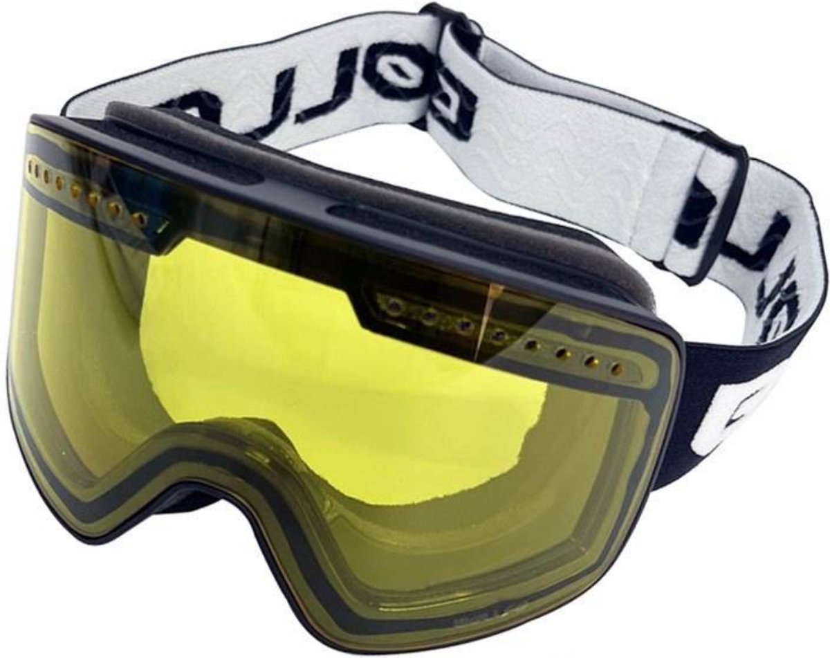 Bovista Skibril - Ski Zonnebril - Dames - Heren - Wintersport - Winddicht - UV-Bescherming - Ski Gadgets - Zwart Met Geel