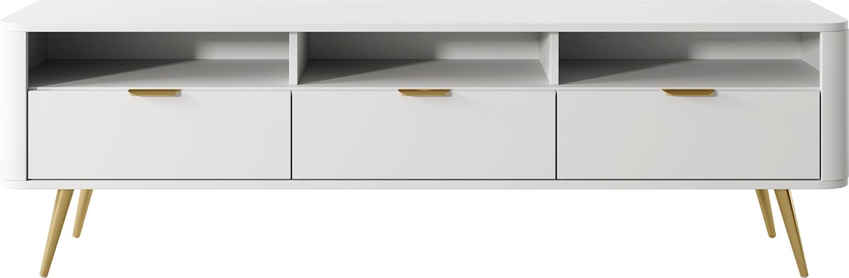 Selsey Oval - TV-meubel 160 cm met nissen - Wit