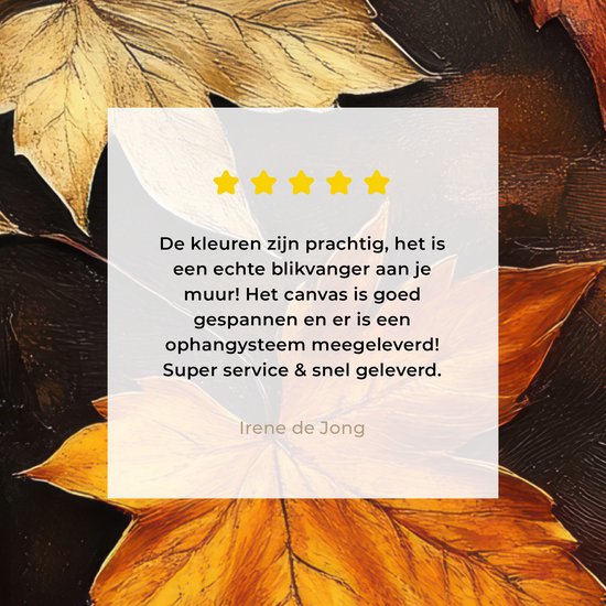 Peinture sur toile 20x20 cm - Décoration murale Feuilles d'automne - Marron - Feuilles Oranje - Rouge automne - Décoration murale murale salon - Décoration chambre - Accessoires de chambre - Peintures