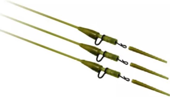 EXC Heavy Lead Clips & Q.C. Swivel - 3 sets - 30cm - Visveilig Vastlood Systeem - Karper Vissen Onderlijn - Loodclips met Swivels - Met Anti-Tangle Sleeves, Swivels, Rig Tube en Loodclips van Merkloos — afbeelding 3
