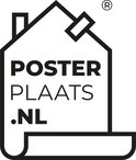 Logo van PosterPlaats.nl met huisje en poster.