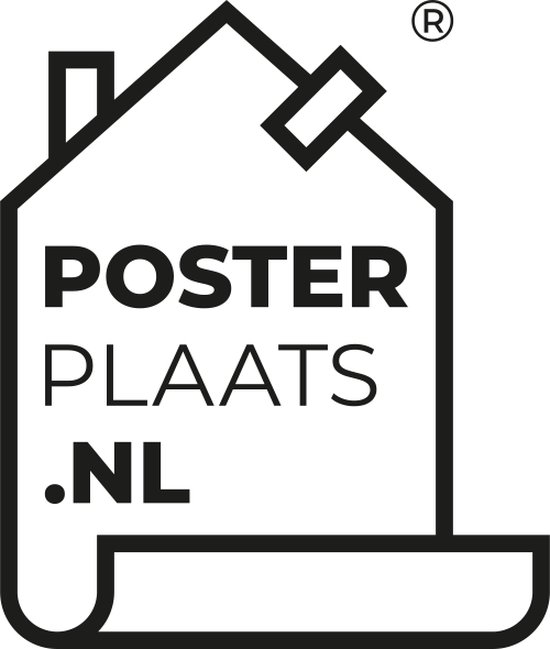 Logo van PosterPlaats.nl met huisje en poster.